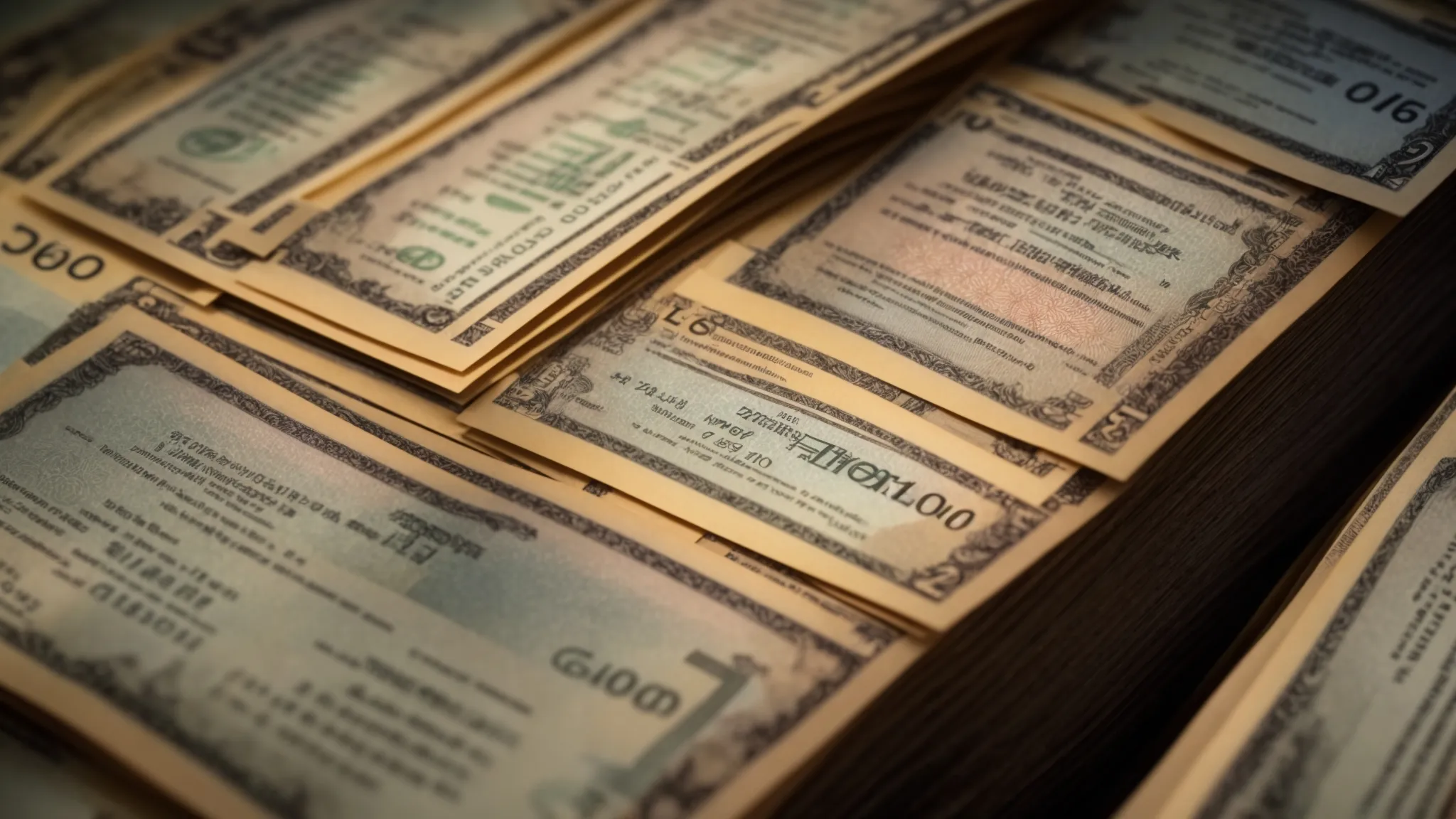 a visually striking close-up of a stack of altered and forged checks, showcasing the stark contrast between authentic and counterfeit designs under soft, dramatic lighting to emphasize the theme of check fraud detection.